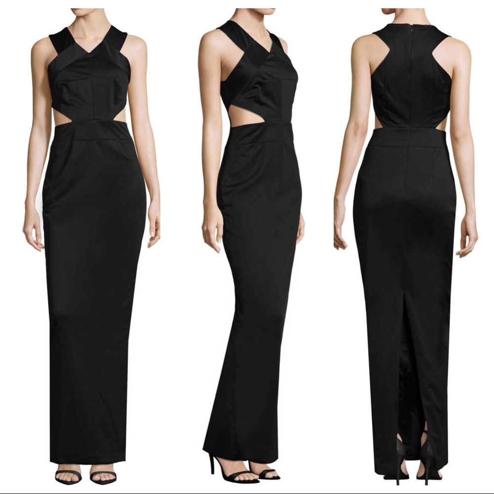 AQ/AQ Sandy Sleeveless Cutout Maxi Dress In Black